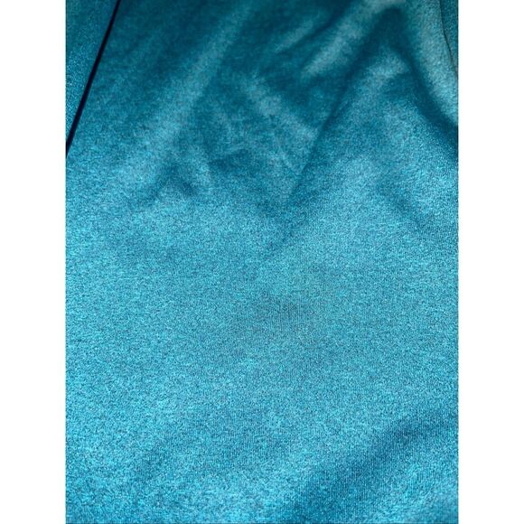 Victoria's Secret Pink Ultimate Jacket S Teal 1/2 Zip Thumb Holes Spell Out Logo - Picture 8 of 8